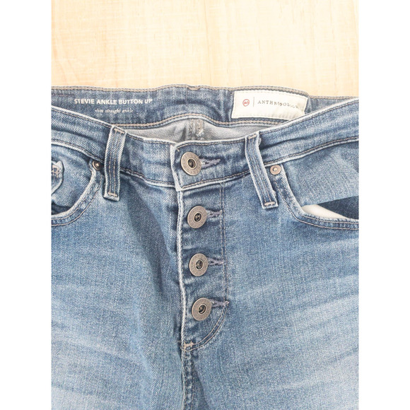 AG for Anthropologie Stevie Ankle Button Up Straight Leg Jeans Size 26 R - Picture 2 of 8